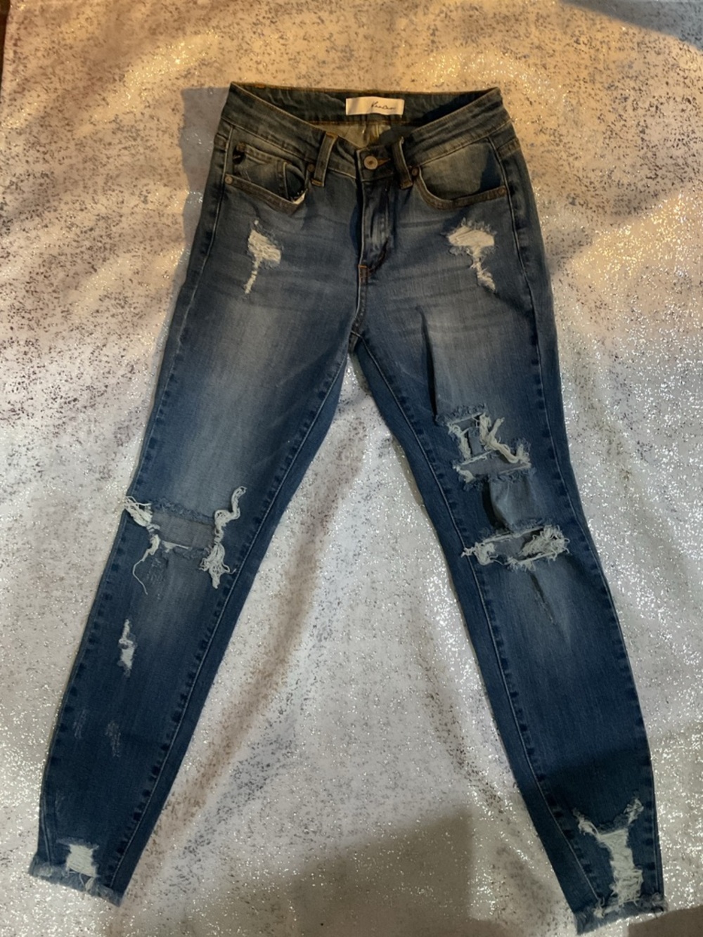 KanCan Ripped Skinny Jeans - Blue